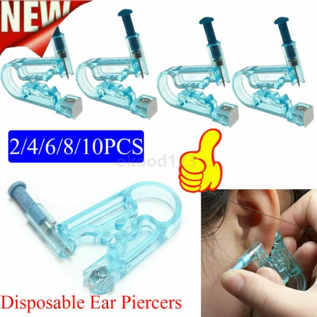 4/6/8/10X Disposable Ear Piercing Pierce Gun Piercer Studs Stud Tool Earring Kit