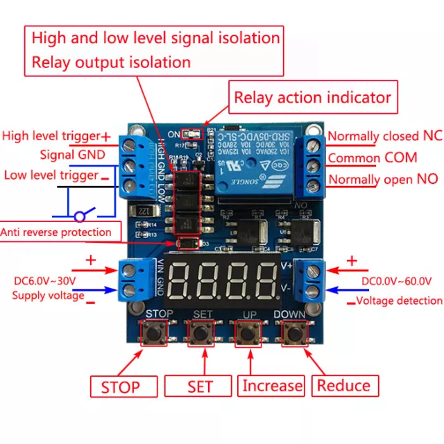 Multifunction Zyklus Delay Timer Relay Module for timing and counting 3