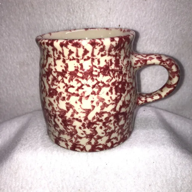 Roseville Friendship Pottery Mug Red Spongeware Workshop of Gerald E Henn USA