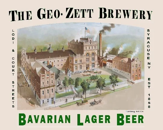 Vintage Style Beer Poster Art, Brewery, Zett, Syracuse