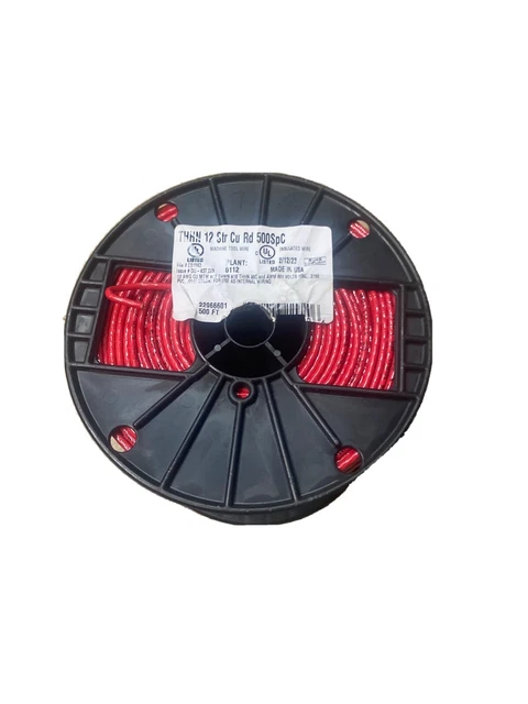 Southwire 12AWG 19Cts Copper Wire - Red, 500ft