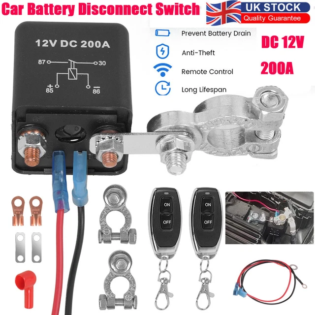 WIRELESS REMOTE CAR Battery Disconnect Relay Master Kill Cutoff Switch