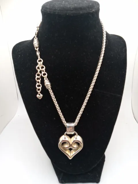 Genuine BRIGHTON OPEN Heart Pendant Necklace 15 to 18 in Beautiful