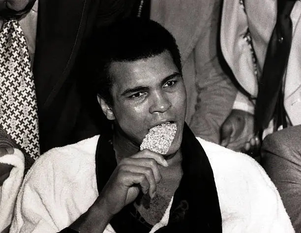 Muhammad Ali Eats A Lollipop Shortly After Losing His World 1971 Old Photo