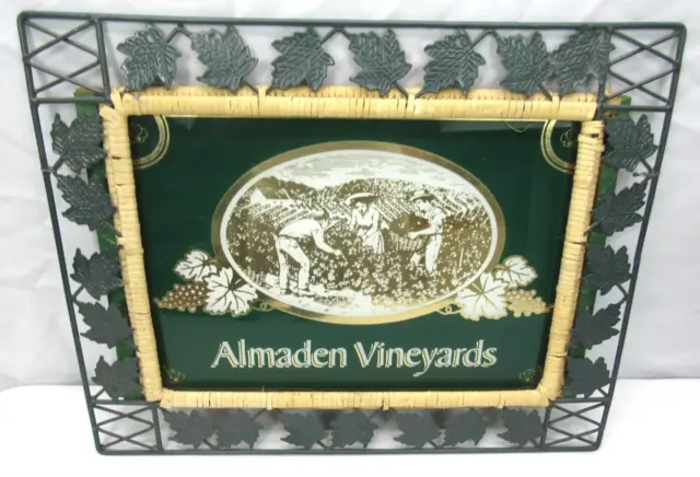 Green Almaden Vineyards Winery Wine Bar Sign  20" x 16" Vintage Framed