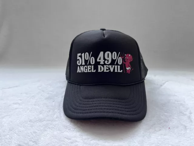 Urban Outfitters UO Trucker Cap Hat Snapback Angel Devil Black NEW