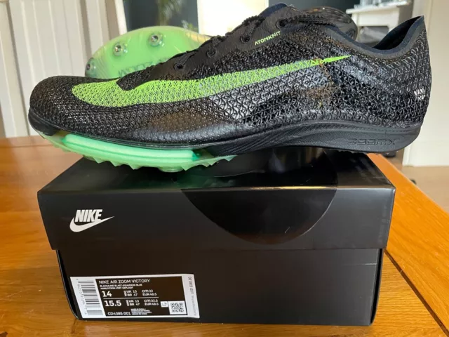 Nike Air Zoom Victory Track Spikes Brand New Rare UK13 Black / Green