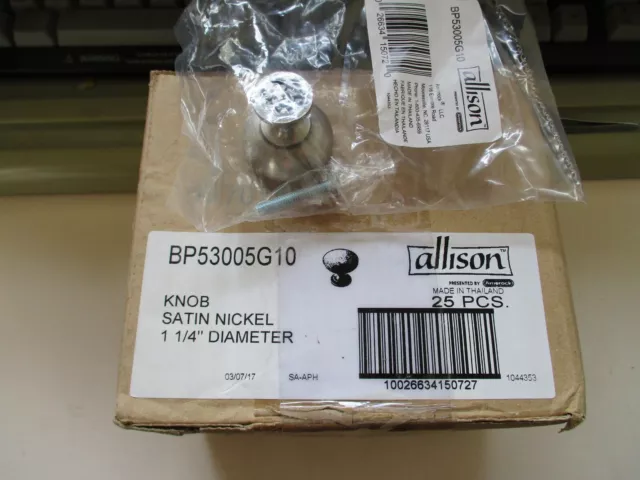 LOT OF 26 NEW Amerock Satin Nickel Knobs BP53005G10. 1-1/4"   Cabinet knob