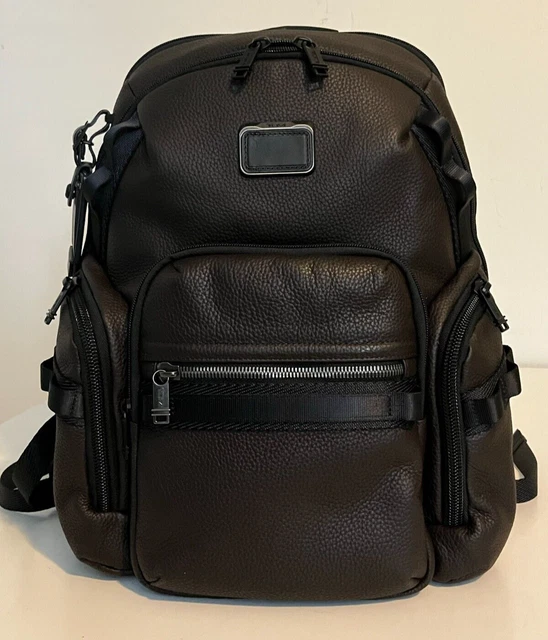NWOT Tumi Navigation LEATHER Backpack – Alpha Bravo – Dark Brown – 1424971251