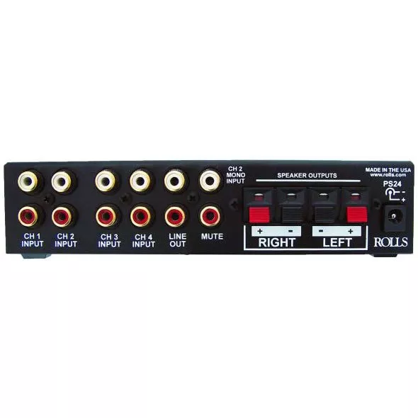 Rolls MA255 40 Watt Stereo Class D Mini Mixer Amplifier 4 RC 2