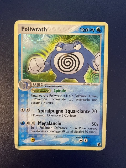 Pokemon Rare Holo Foil Ex Rouge Feu Et Vert Feuille Poliwrath 11/112 Ita