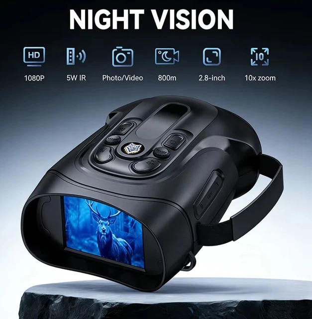 NIGHT VISION BINOCULARS Goggles 10X Digital Zoom 5W Infrared Telescope ...