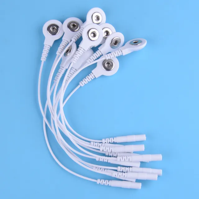 10pcs Tens  2.0mm to 3.5mm Pin Snap Connector Electrode Lead Wire Adapter Cable