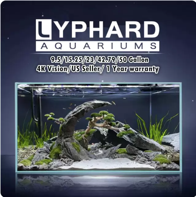 LYPHARD AQUARIUMS Aquarium Fish Tank 9.5-50Gallon Ultra Clear Rimless Low Iron