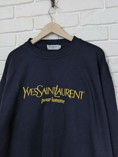 FELPA CON LOGO vintage Yves Saint Laurent YSL taglia L oro EUR 111