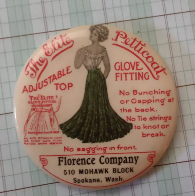 c.1900 Jackson Skirt ELITE PETTICOAT florence co. Spokane wa pocket mirror s9