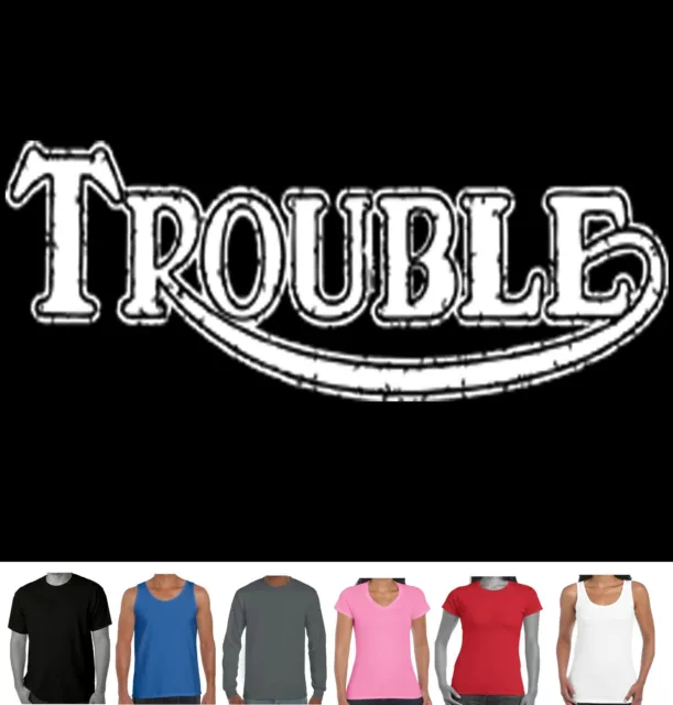 Funny T-Shirts Trouble Motorbikes Men's ladies Sizes new singlet motorcycle Bike