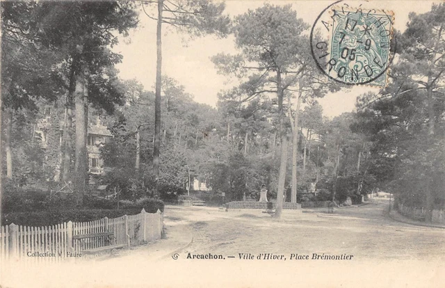Cpa 33 Arcachon Villa D'hiver Place Bremontier