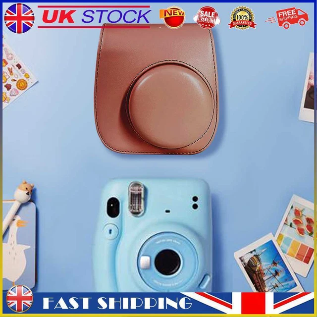 Instant Camera Bags PU Leather for Fujifilm Instax Mini 12/11/9/8 (Light Brown)