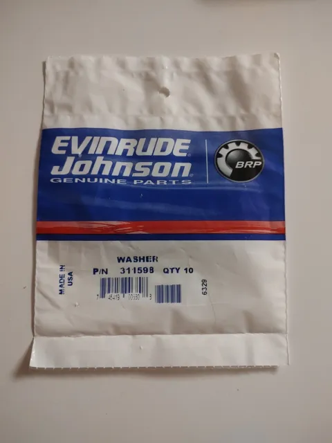 10-Pack Johnson Evinrude OMC BRP New OEM Washer Gearcase Drain 0311598, 311598