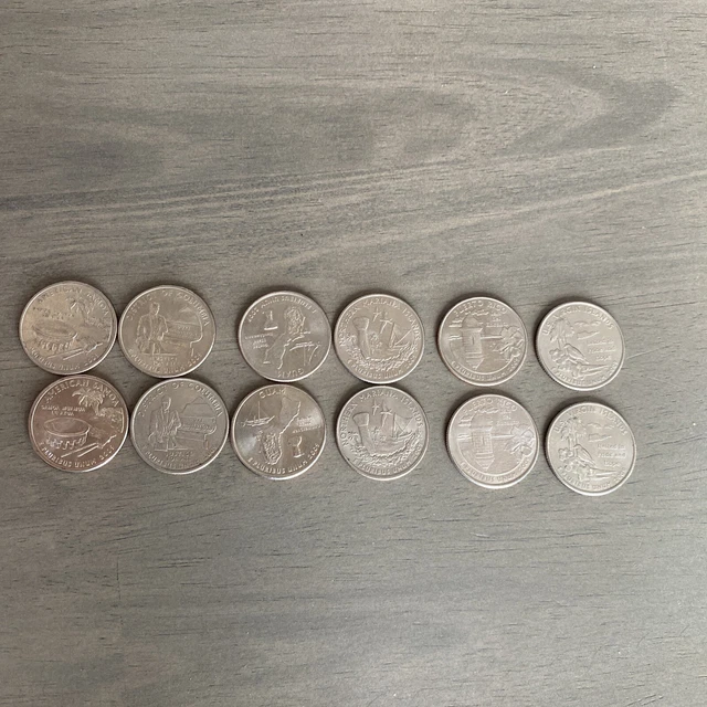2009 DC + US Territories Quarters P/D - 12 Quarter Set - Circulated