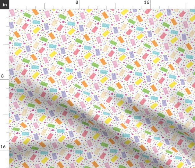 Bears Candy Sprinkles Candy Hearts Gummies Sweet Spoonflower Fabric by the Yard