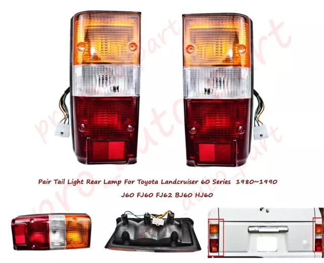 AU Pair LH+RH Tail Light Rear Lamp For Toyota Landcruiser 60 Series 1980~1990