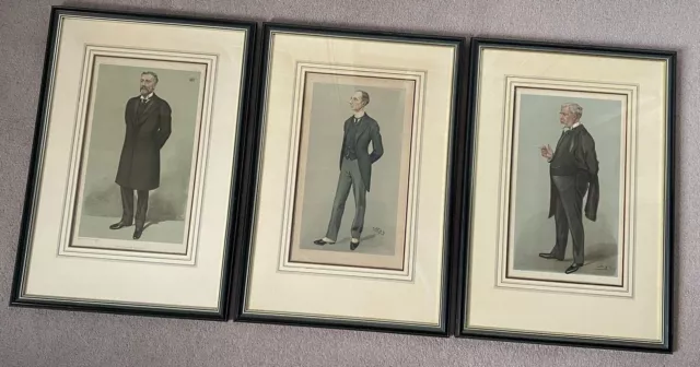 Antique Vanity Fair Prints x 3 Framed