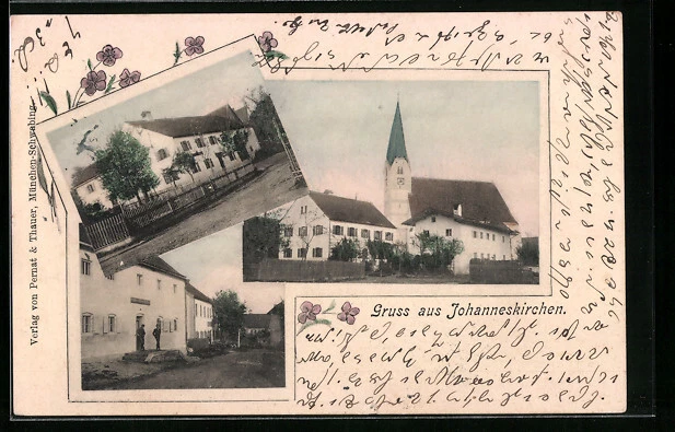 AK Johanniskirchen, Kirche, Straßenpartie, Gasthof 1905