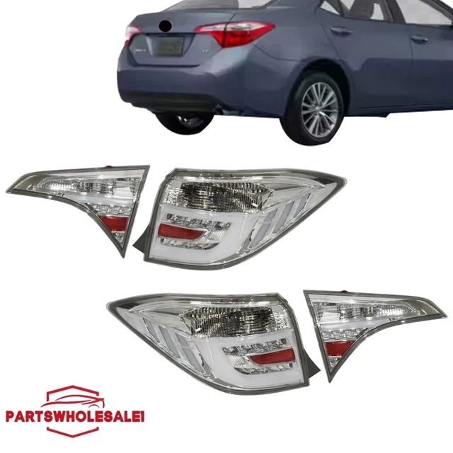 JDM Tail Light Middle Garnish For 93-98 Toyota Corolla – Red Lens, Chrome Housing, Includes Bulbs