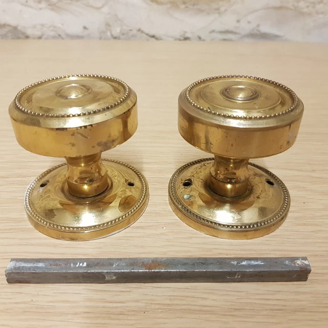 Solid Brass Door Knobs Vintage Reclaimed Salvage Retro Furniture Cabinet Pulls