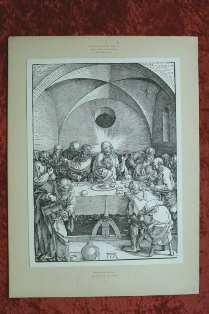 M-IX) Holzschnitt Albrecht Dürer 1898 Heilige Abendmahl Reichsdruckerei Berlin