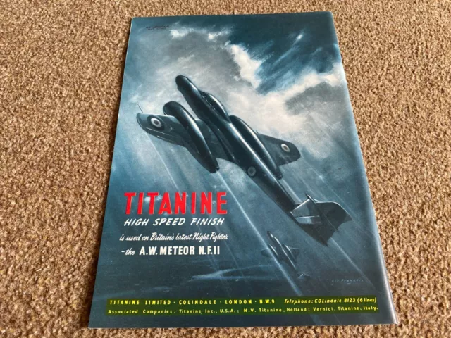 Fabk11 Advert 11X8 Titanine High Speed Finish On The A. W. Meteor N.f. Ii