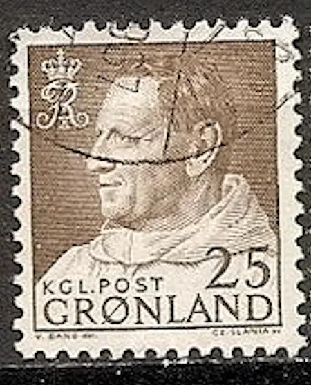 Greenland #Mi53 Used 1963 King Frederick IX [54 YT42]