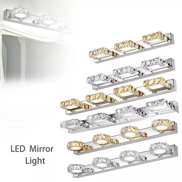 Moderno espejo frontal de cristal LED para inodoro lámpara de pared maquillaje tocador luz baño