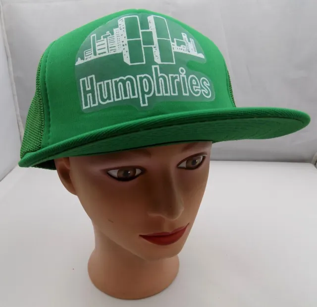 Humphries Green Snapback Trucker Hat Vintage Pre Owned St54