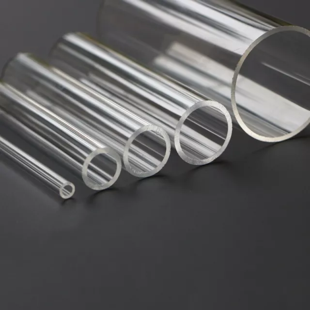 Tube acrylique, Incolore, Rond, Dia. 12mm x 8mm, 1m ( Prix pour 1 Lot )
