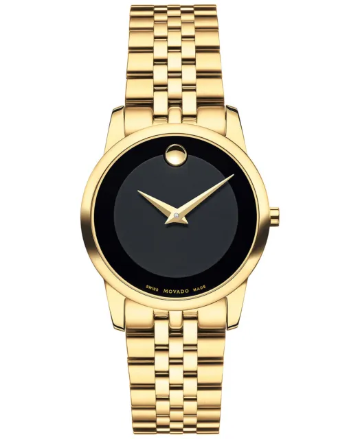 Movado Swiss Museum Classic Gold PVD Stainless Steel Bracelet Watch 28mm 0607005