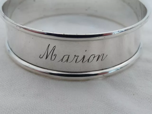 Vintage Gorham Sterling Silver Napkin Ring "Marion" name engraving 2