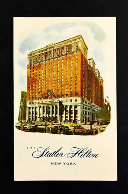 1950S STATLER HILTON Hotel New York City NY Vintage Travel Postcard NYC ...