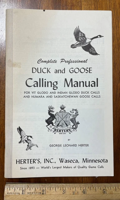 Vintage 1964 manual Duck & Goose Calling Herter's Waseca MN duck calls