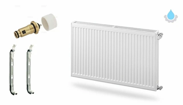 ECA Universal Heizkörper + Ventil & Wandhalterung Typ 22 Kompakt