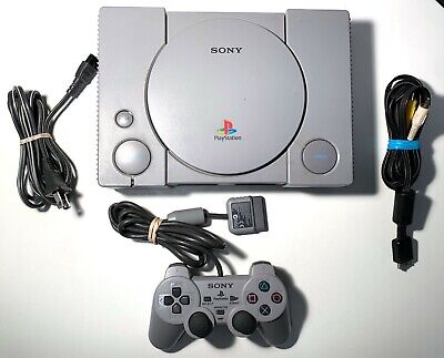 Renouvelée Sony PLAYSTATION 1 PS1 Console Avec Câbles & Original Manette