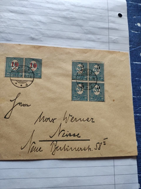 Abstimmungsgebiete Oberschlesien, Brief  von  Oppeln nach Neisse, 10.06.1920...