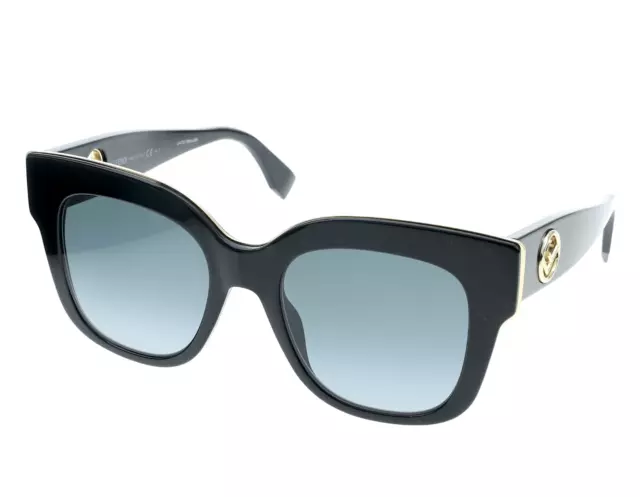 FENDI Woman's 51mm Square Cat Eye Black Sunglasses S3928