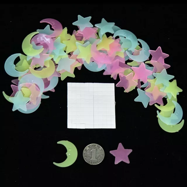 Adesivo Luminoso 100pz Luna Luna Notte 100XPCS Decalcomania Plastica