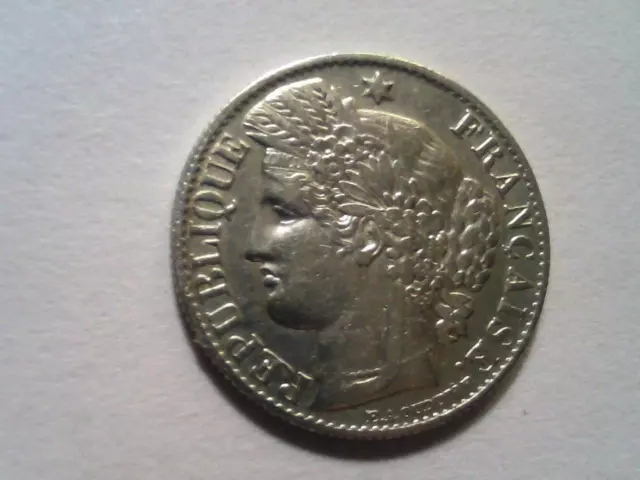 50 Centimes Cérès en argent  / 1887.A...