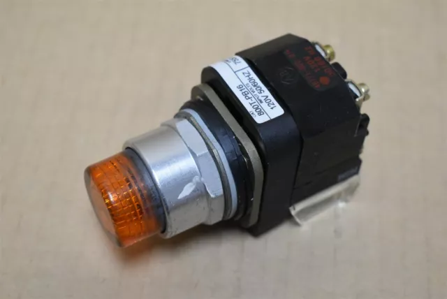 Allen Bradley Orange Illuminated Push Button Cat No. 800T-PB16 Ser. T