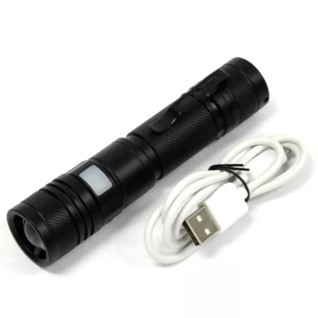 10w Cree LED Tactical Flashlight USB Rechargeable XPG with 18650 Battery