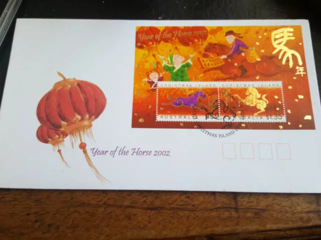 Australia Christmas Island First Day Cover FDC - 2002 Year of the Horse